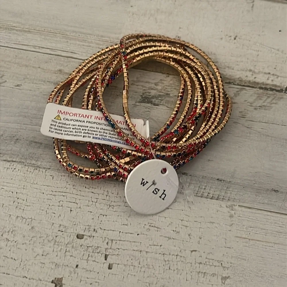Gold Multicolor Bracelet Stack.